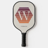 Personalized Ombre Monogram honeycomb hexagon Pickleball Schläger (Rückseite)
