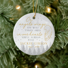 Personalized On Angels Wings Keramik Ornament