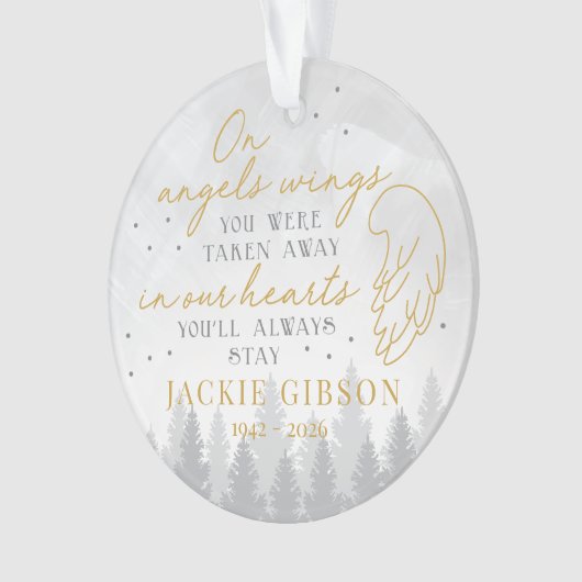Personalized On Angels Wings Ornament (Vorderseite)
