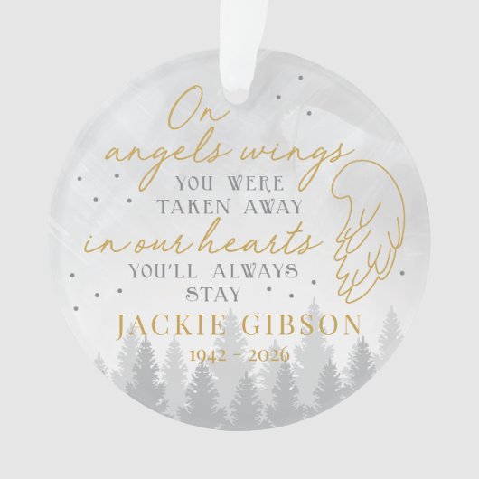 Personalized On Angels Wings Ornament (Vorderseite)