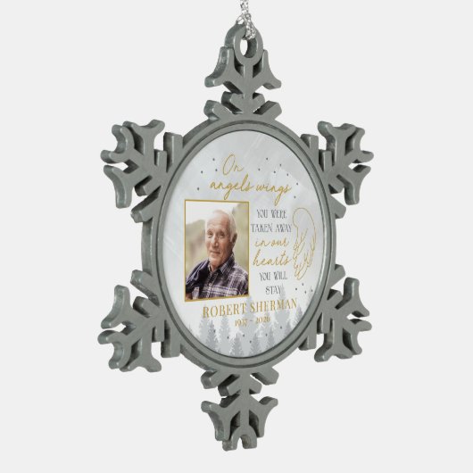 Personalized On Angels Wings Photo Ornament (Links)