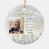 Personalized On Angels Wings Photo Ornament (Vorne)