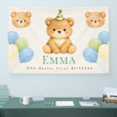 Personalized Onederful Bear First Birthday Banner (Messe)
