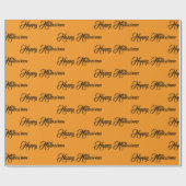 Personalized Orange and Black Happy Halloween Geschenkpapier (Flach)