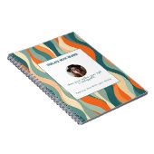 Personalized Orange and Teal Wave Patterned Notizblock (Rechte Seite)