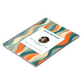 Personalized Orange and Teal Wave Patterned Notizblock (Linke Seite)