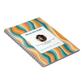 Personalized Orange and Teal Wave Patterned Notizblock (Rechte Seite)