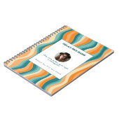 Personalized Orange and Teal Wave Patterned Notizblock (Linke Seite)
