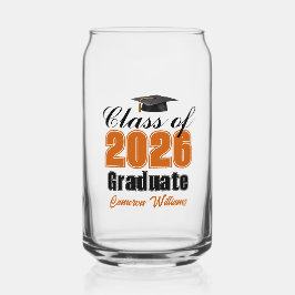 Personalized Orange Black Class of 2026 Graduation Dosenglas