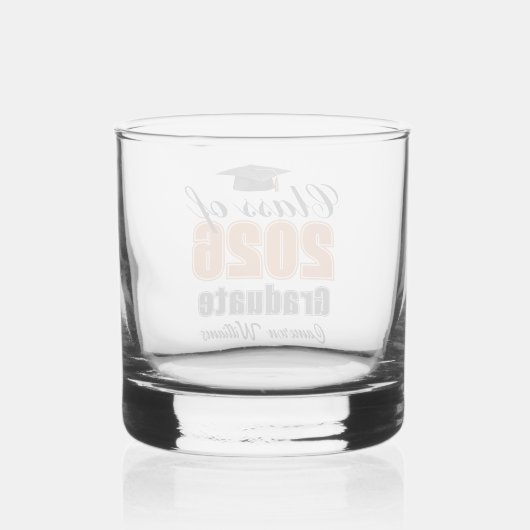 Personalized Orange Black Class of 2026 Graduation Whiskyglas (Rückseite)