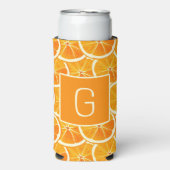 Personalized Orange Citrus Monogram Can Cooler Selters Dosenkühler (Seltzer Vorderseite)