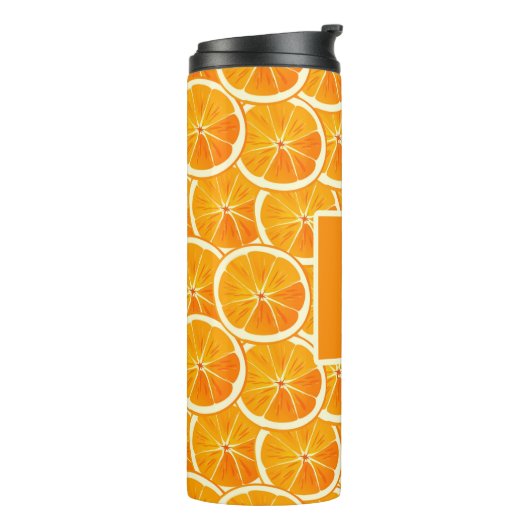 Personalized Orange Citrus Monogram Thermosbecher (Nach links gedreht)