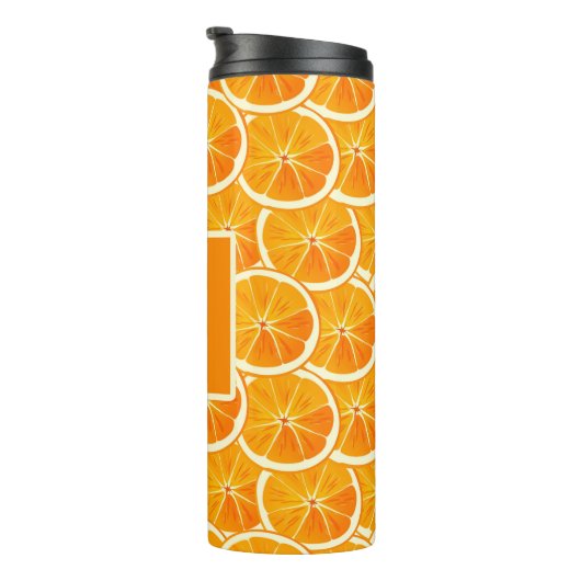 Personalized Orange Citrus Monogram Thermosbecher (Nach rechts gedreht)