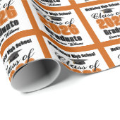 Personalized Orange Class of 2026 Graduation Geschenkpapier (Rolleneckpunkt)