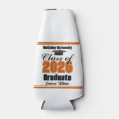 Personalized Orange Class of 2026 Graduation Party Flaschenkühler (Vorderseite)