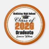 Personalized Orange Class of 2026 Graduation Party Magnet (Vorne)