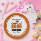 Personalized Orange Class of 2026 Graduation Party Pappteller (Party)