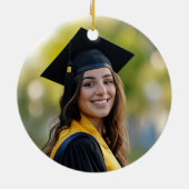 Personalized Orange Class of 2026 Graduation Photo Keramik Ornament (Hinten)