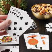 Personalized Orange Gerbera Daisies Playing Cards Spielkarten (In Situ)