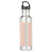 Personalized Orange Gingham Pattern & Custom Name Edelstahlflasche (Rückseite)