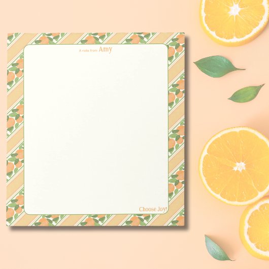 Personalized Orange Grove Striped Notepad   Notizblock