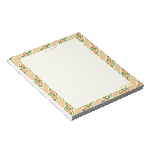 Personalized Orange Grove Striped Notepad   Notizblock (angewinkelt)
