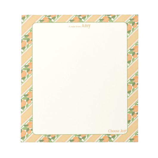 Personalized Orange Grove Striped Notepad   Notizblock (Vorderseite)