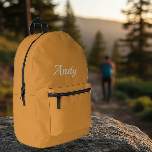 Personalized Orange Hiking Backpack for Men  Bedruckter Rucksack