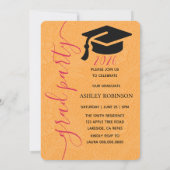 Personalized Orange Nature Floral Graduation Party Einladung (Rückseite)