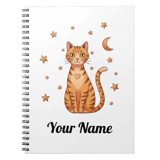 Personalized Orange Tabby Cat Notebook Notizblock (Vorderseite)