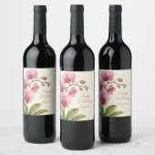 Personalized Orchid Floral Wine Label Weinetikett (Flaschen)
