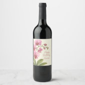 Personalized Orchid Floral Wine Label Weinetikett (Vorderseite)