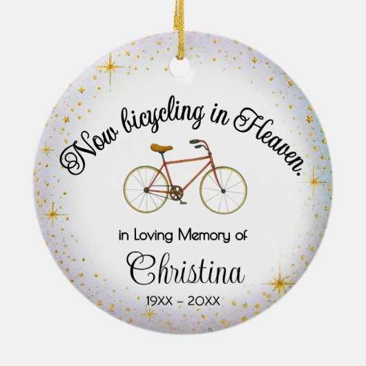 Personalized Ornament | Bicyclist "In Memory" (Hinten)