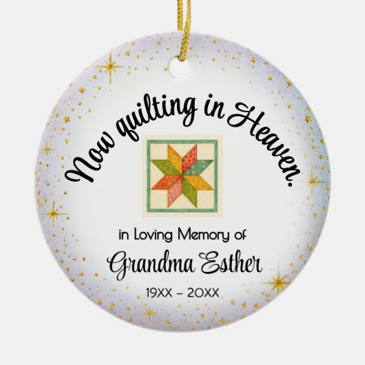 Personalized Ornament | Quilter "In Memory" (Vorne)