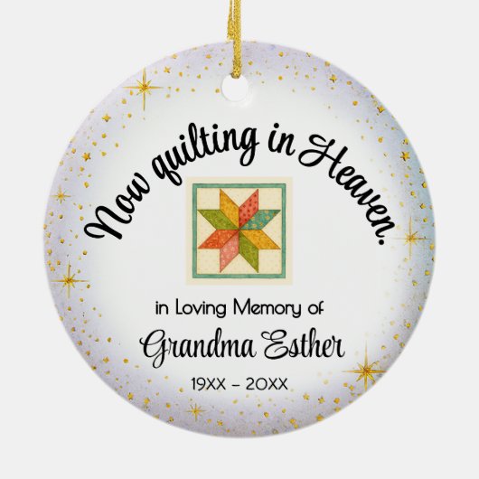 Personalized Ornament | Quilter "In Memory" (Hinten)