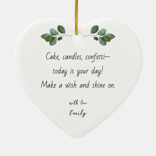 Personalized Ornament with Photo & Custom Message (Hinten)