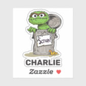 Personalized Oscar the Grouch Scram Aufkleber (Blatt)