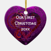 Personalized Our First Christmas Heart Ornament (Vorne)