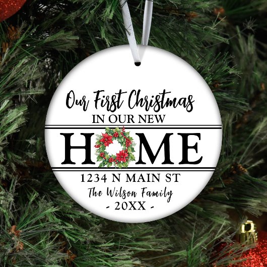 Personalized Our First Christmas In Our New Home Keramik Ornament