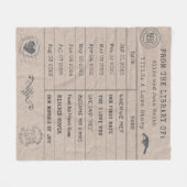 Personalized "Our Love Story" Library Card Fleecedecke (Vorderseite (Horizontal))