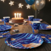 Personalized Outer Space Galaxy Birthday Pappteller