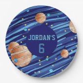 Personalized Outer Space Galaxy Birthday Pappteller (Vorderseite)