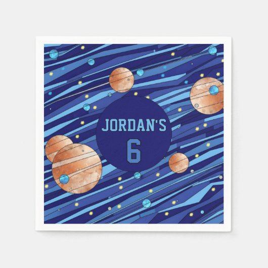 Personalized Outer Space Galaxy Birthday Serviette (Vorderseite)