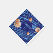 Personalized Outer Space Galaxy Birthday Serviette (Ecke)