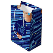 Personalized Outer Space Galaxy Birthday THANK YOU Mittlere Geschenktüte (Vorderseite Schrägansicht)