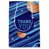 Personalized Outer Space Galaxy Birthday THANK YOU Mittlere Geschenktüte (Vorderseite)
