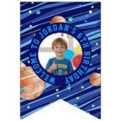 Personalized Outer Space Galaxy Kids Photo Wimpelkette (Zweite Fahne)