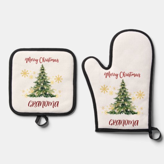 Personalized Oven Mitt and Pot Holders Set (Vorderseite)