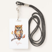 Personalized Owl Ausweis (Rückseite mit Schlüsselband)