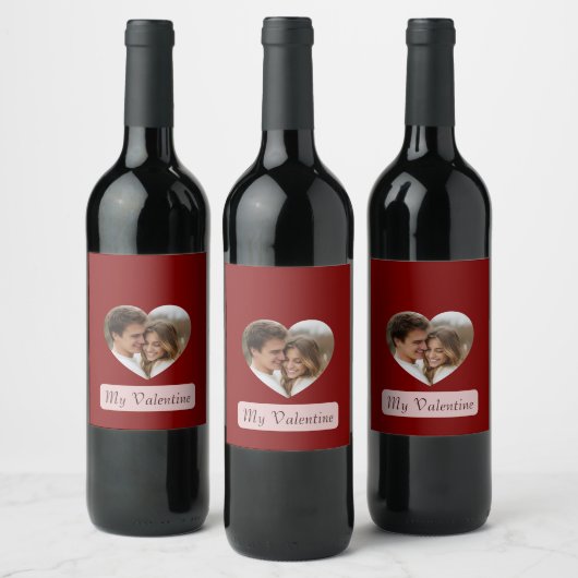 Personalized Own Couple Photo Love Beverage Labels Weinetikett (Flaschen)
